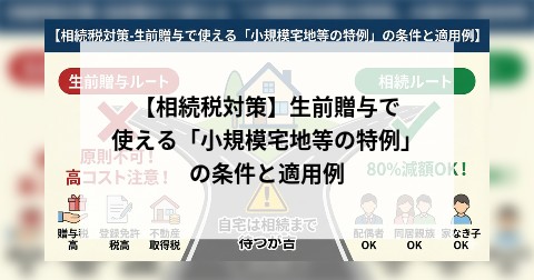 【相続税対策】生前贈与で使える「小規模宅地等の特例」の条件と適用例